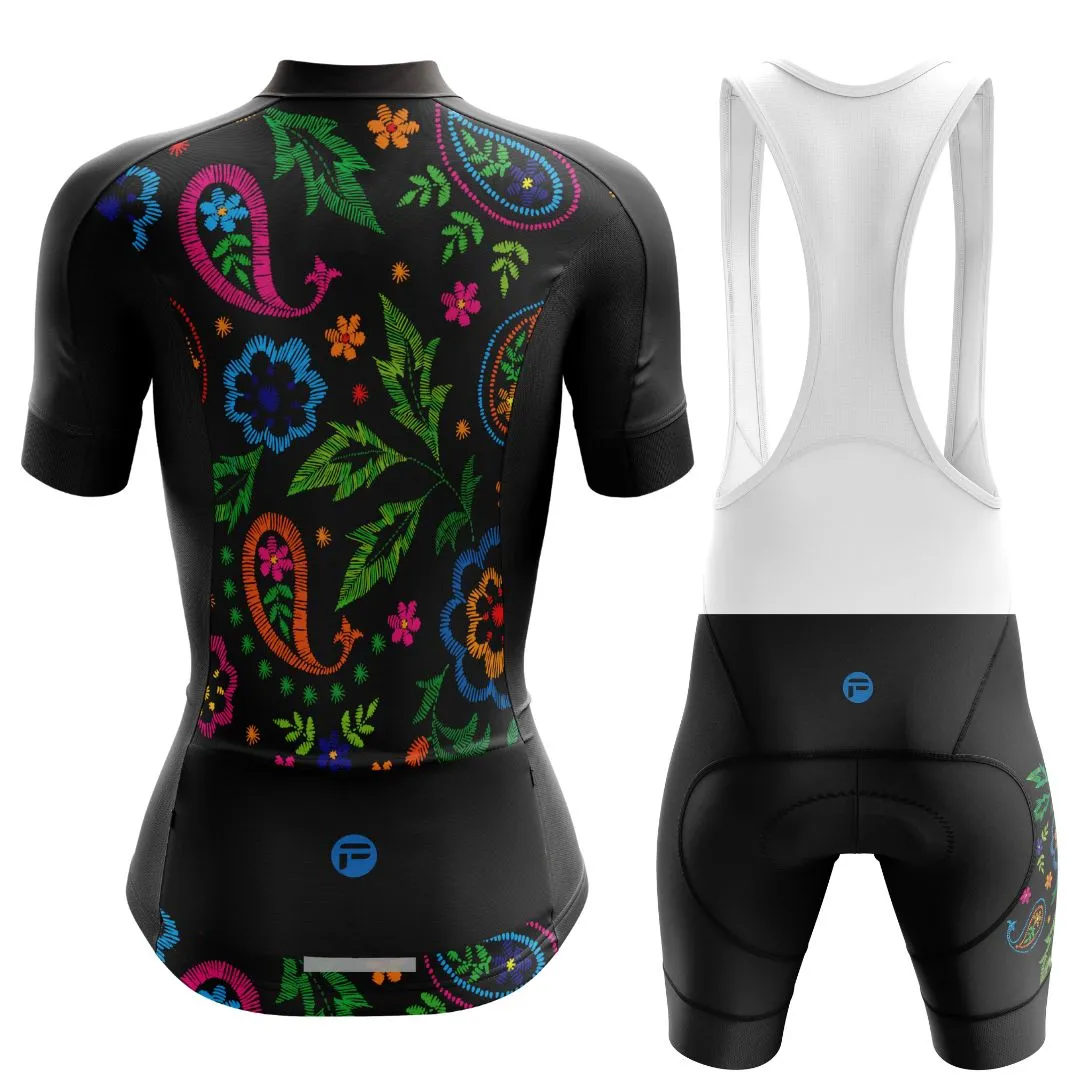 Midnight Bloom | Women's Short Sleeve Cycling Set