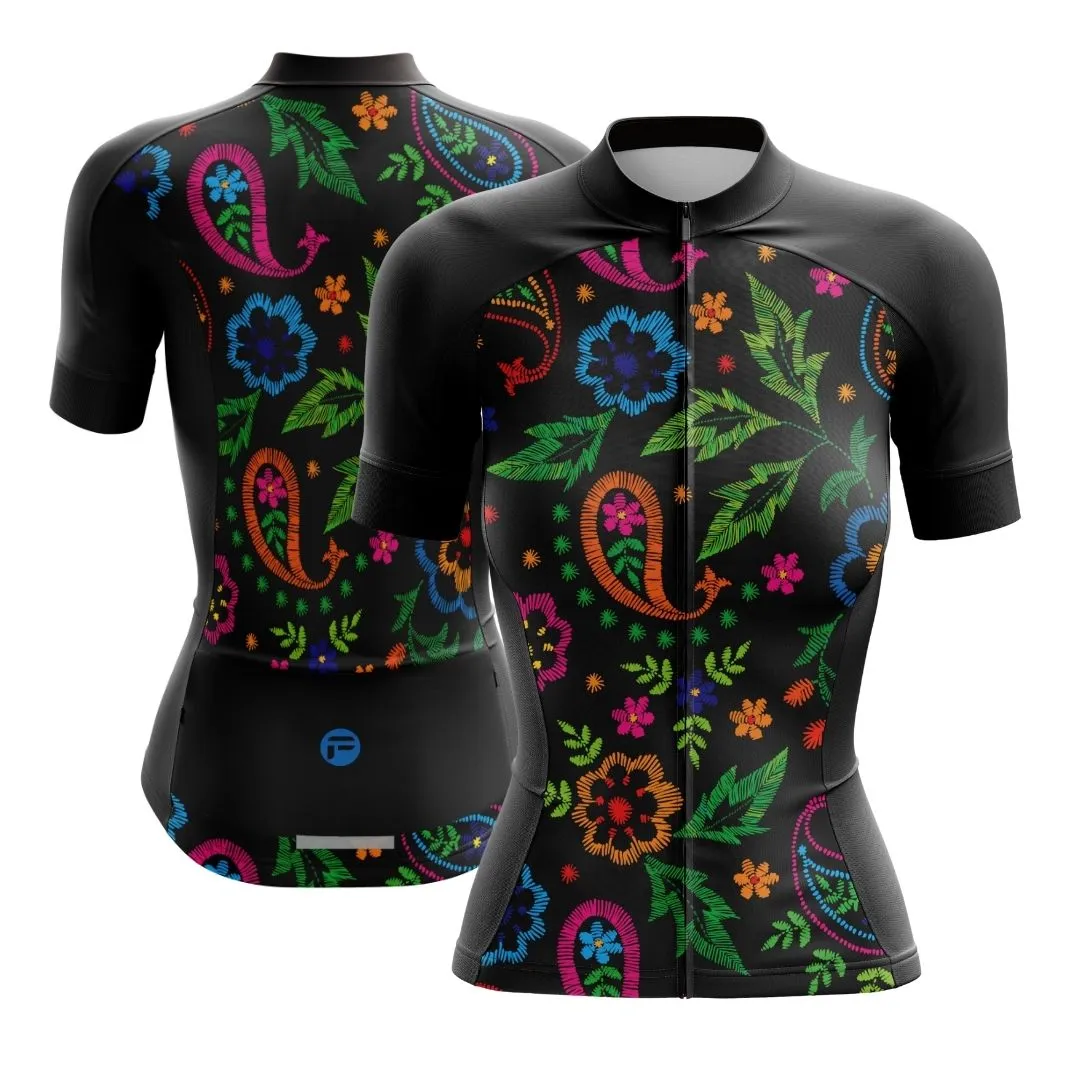 Midnight Bloom | Women's Short Sleeve Cycling Set