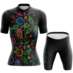 Midnight Bloom | Women's Short Sleeve Cycling Set