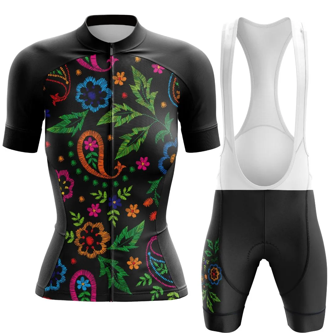 Midnight Bloom | Women's Short Sleeve Cycling Set