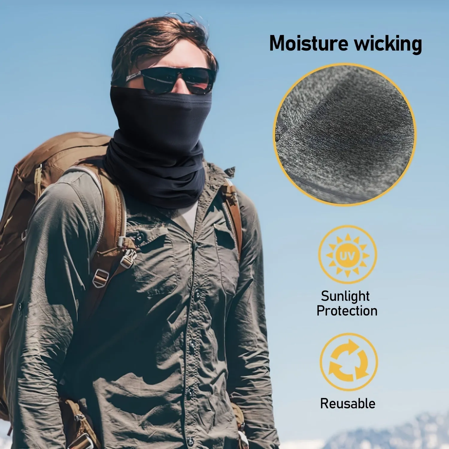 Multipurpose Neck Gaiter Sun  Wind Protection for Outdoor Activities