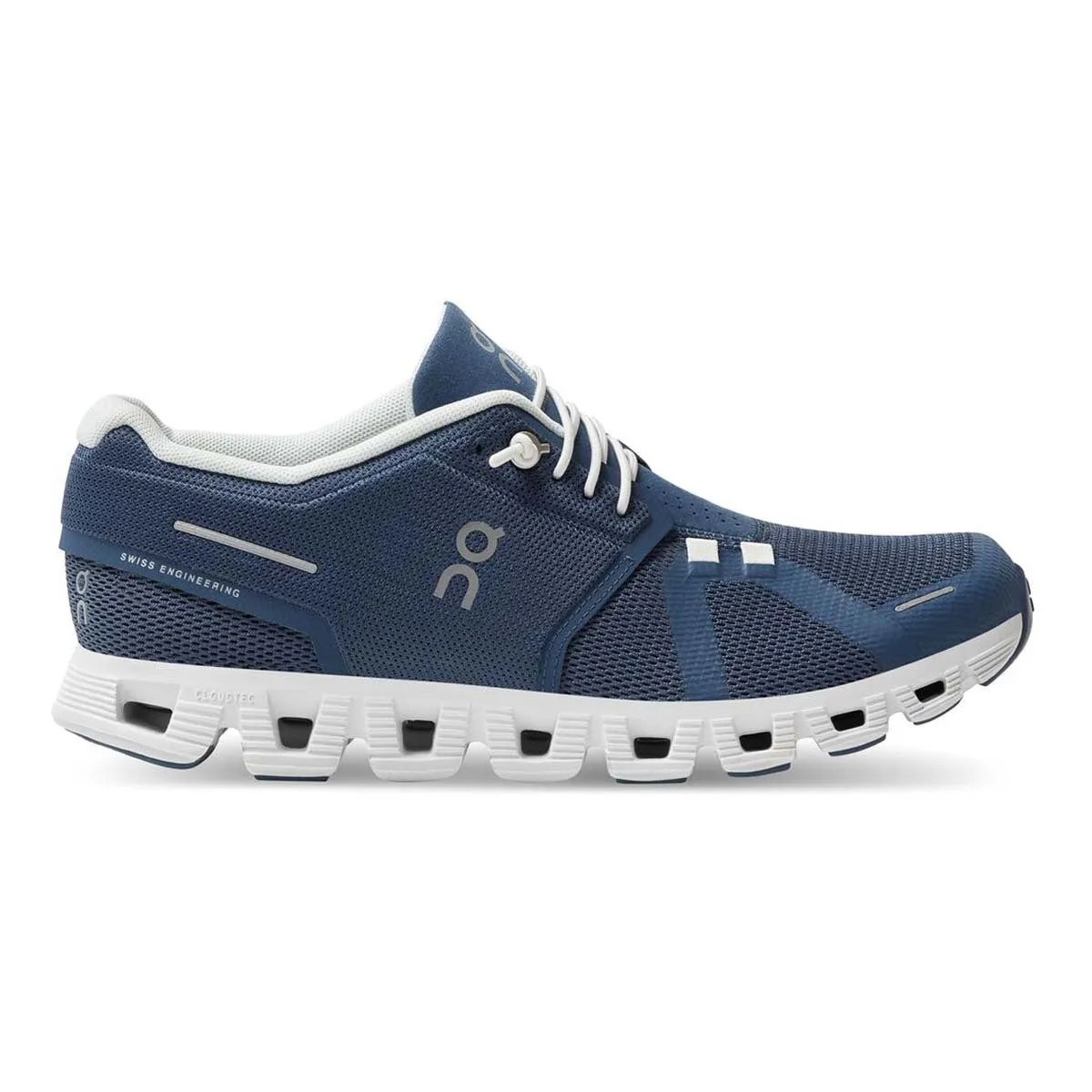 On Running Women's Cloud 5 Running Shoe - Denim / White