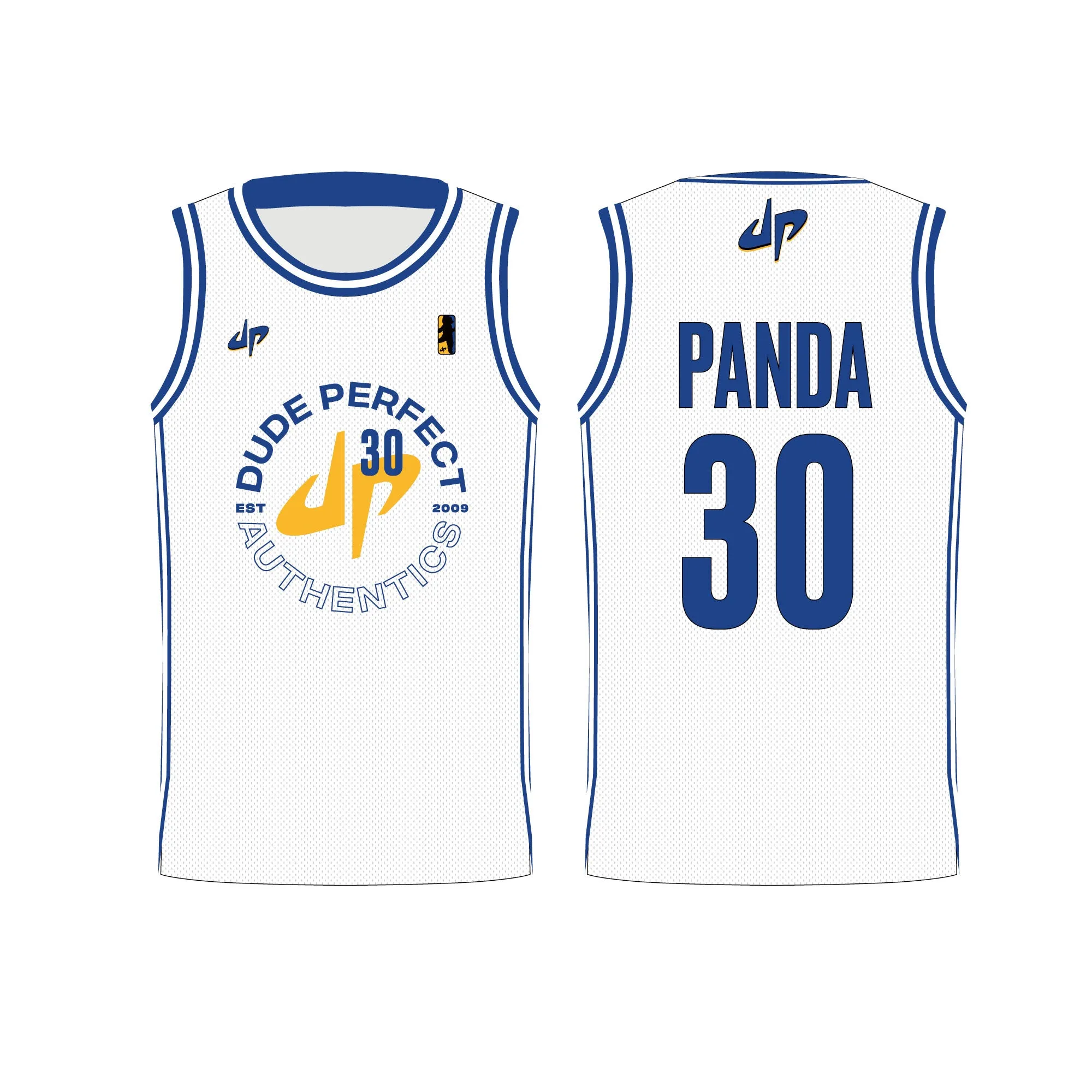 Panda White Basketball Jersey