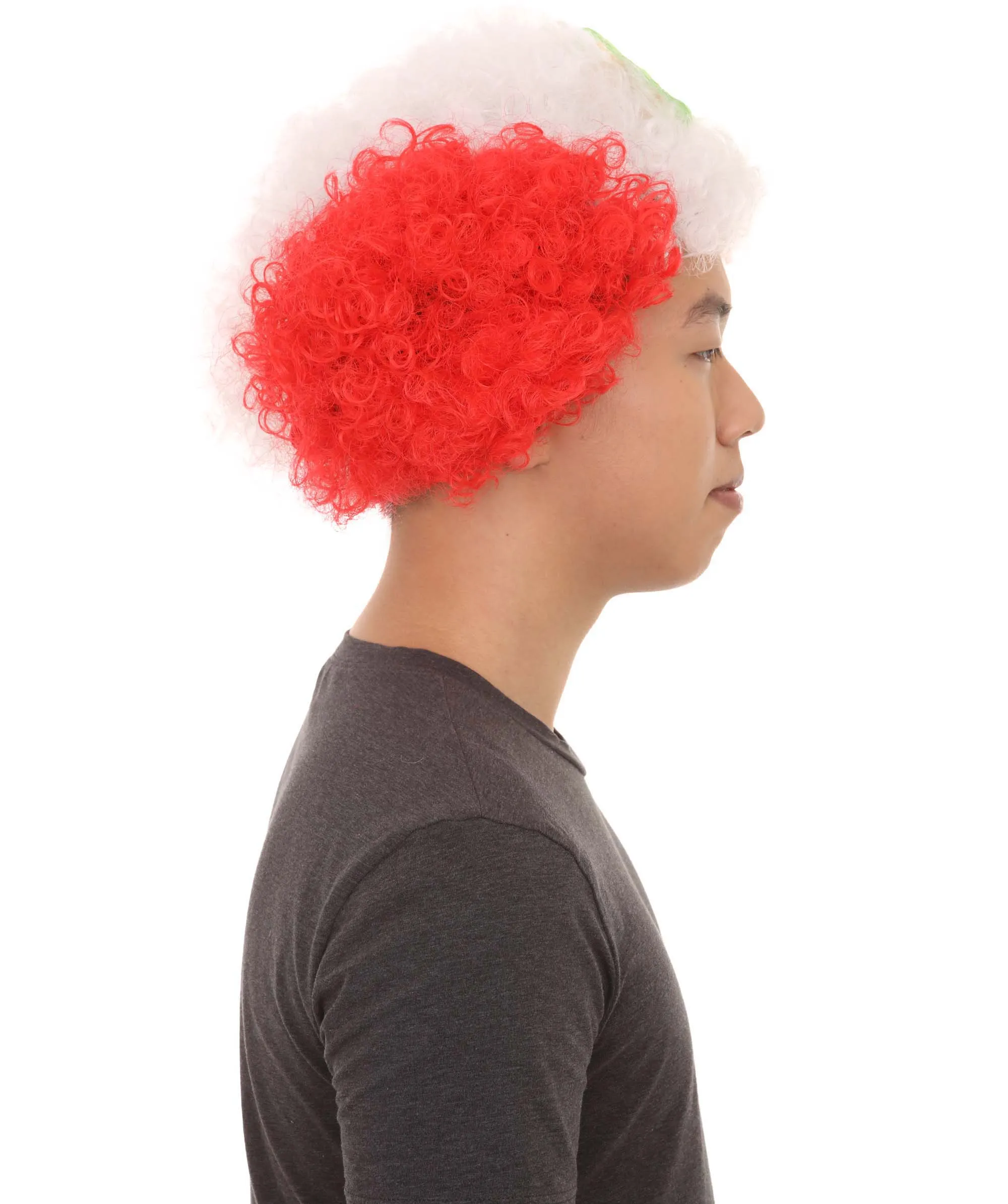 Peru Flag Sport Afro Wig |  Jumbo Red White Wig