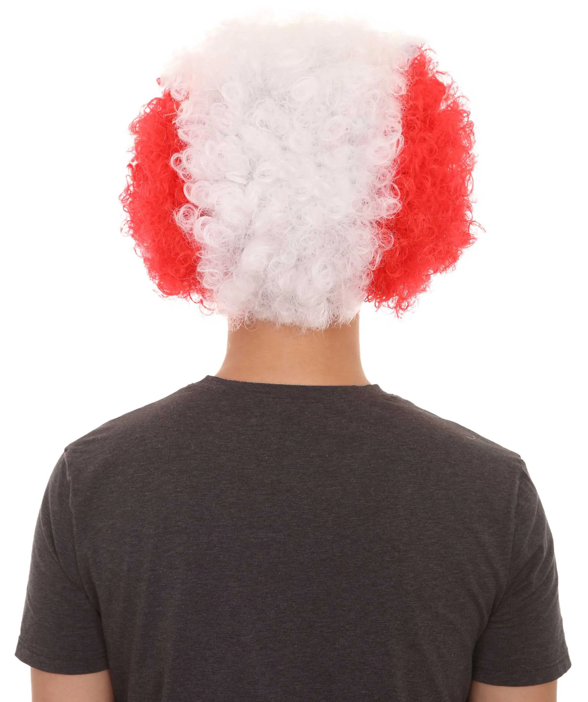 Peru Flag Sport Afro Wig |  Jumbo Red White Wig