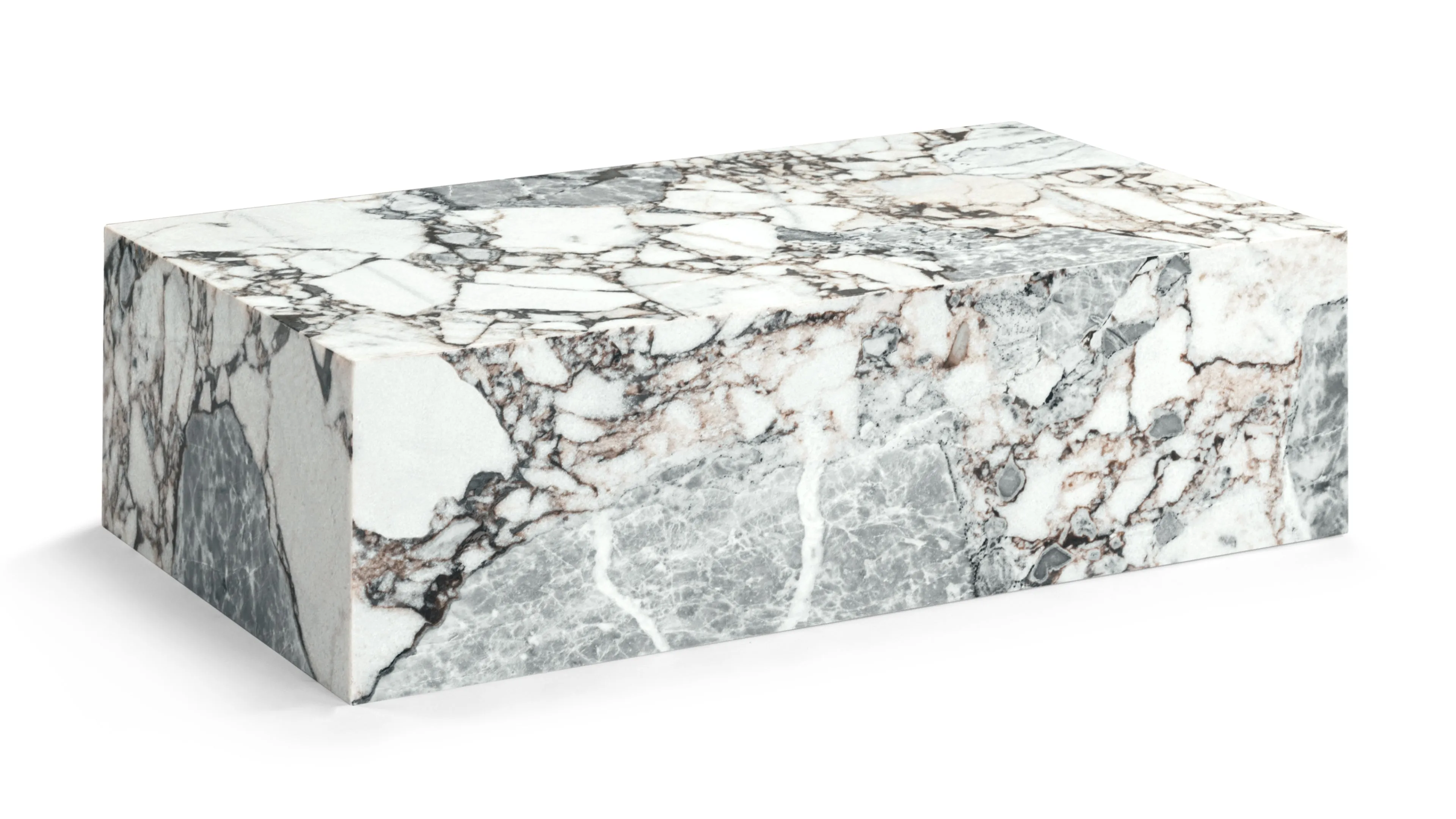 Plinth - Plinth Coffee Table, Modellato Marble