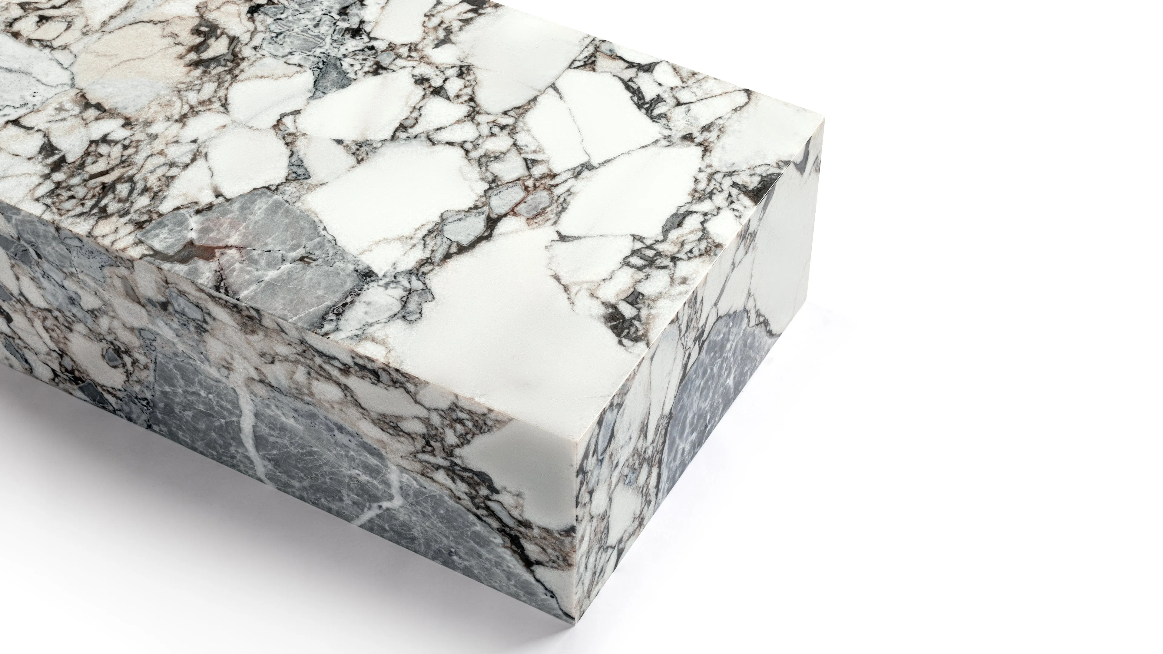 Plinth - Plinth Coffee Table, Modellato Marble