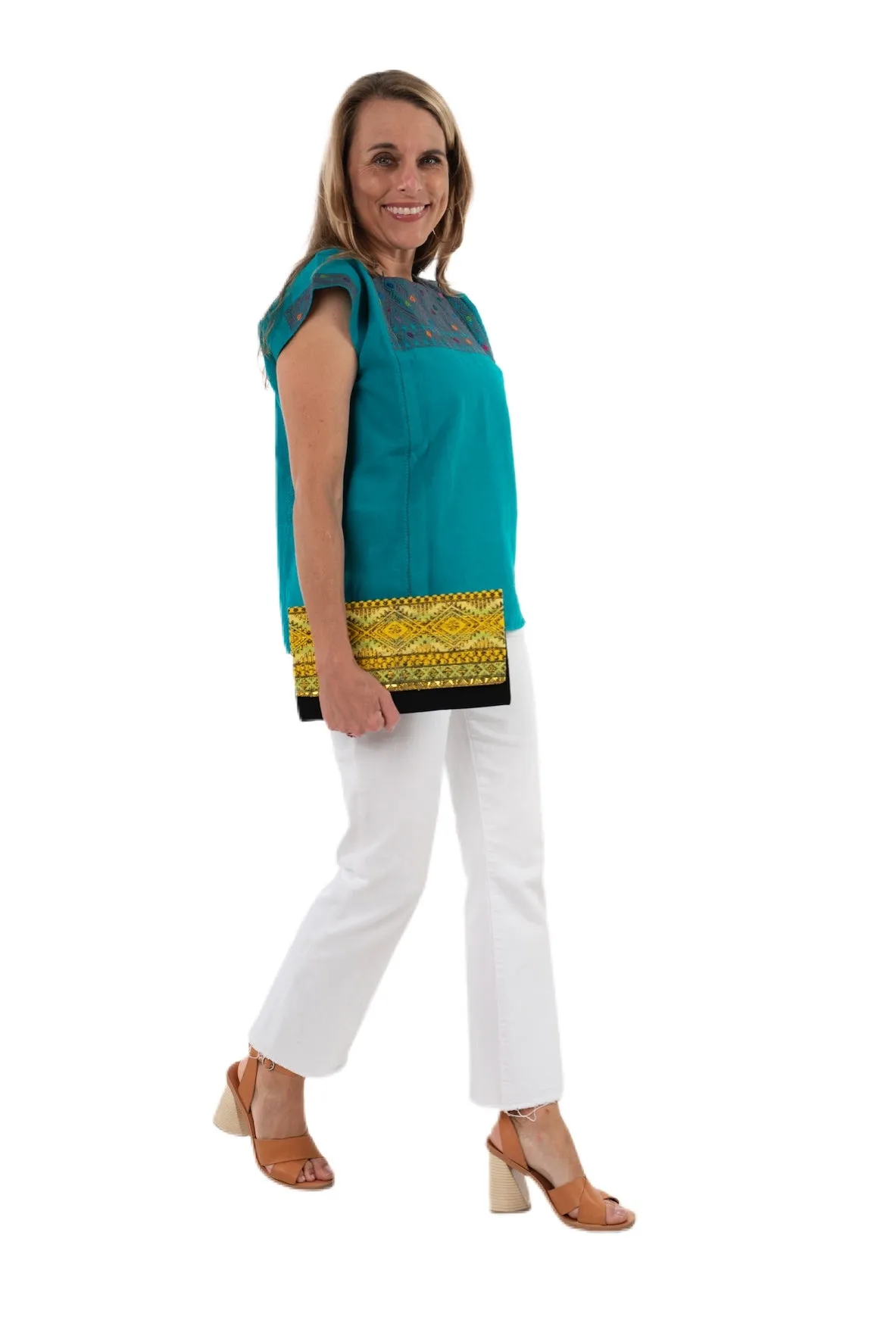 SALE - San Andres Mexican Blouse - Teal