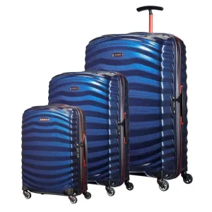 Samsonite Lite-Shock Sport 3 Piece Suitcase Set - Nautical Blue/Red