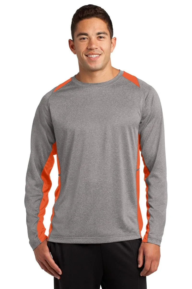 Sport-Tek ST361LS Long Sleeve Heather Colorblock Contender Tee