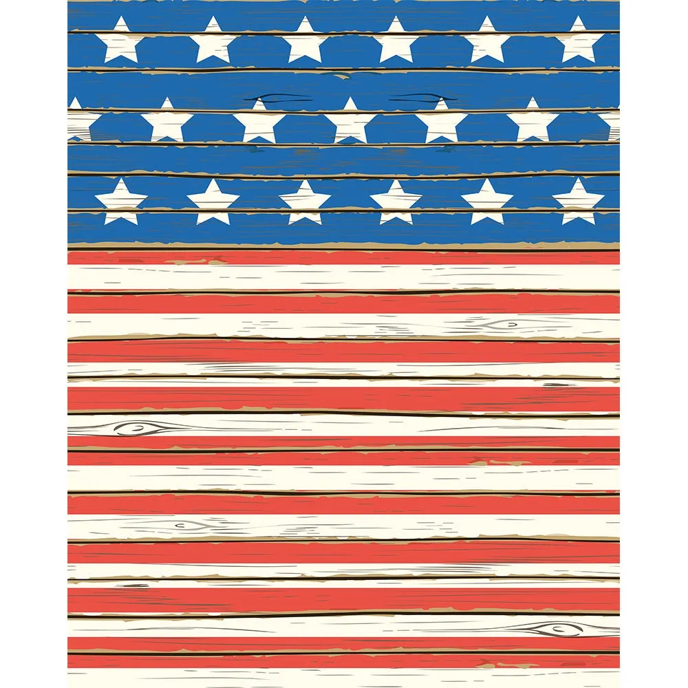 Stars & Stripes Planks Printed Backdrop