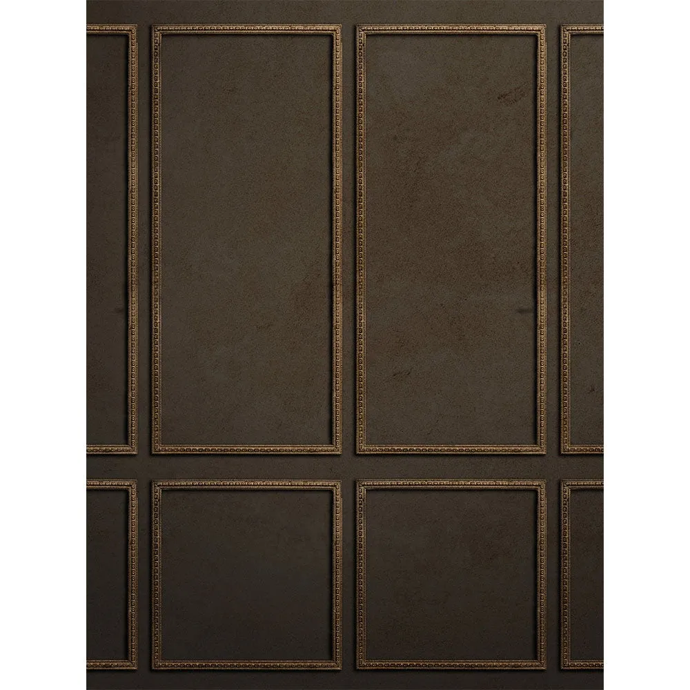 Textured Brown Ornate Wainscoting Printed Backdrop