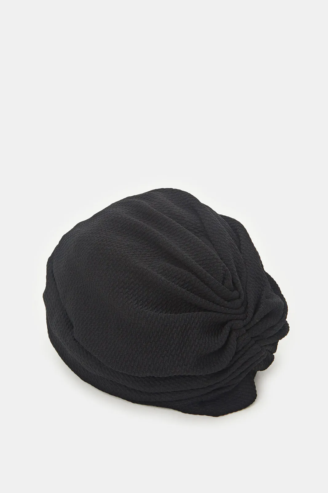 Women Black Solid Twisted Turban