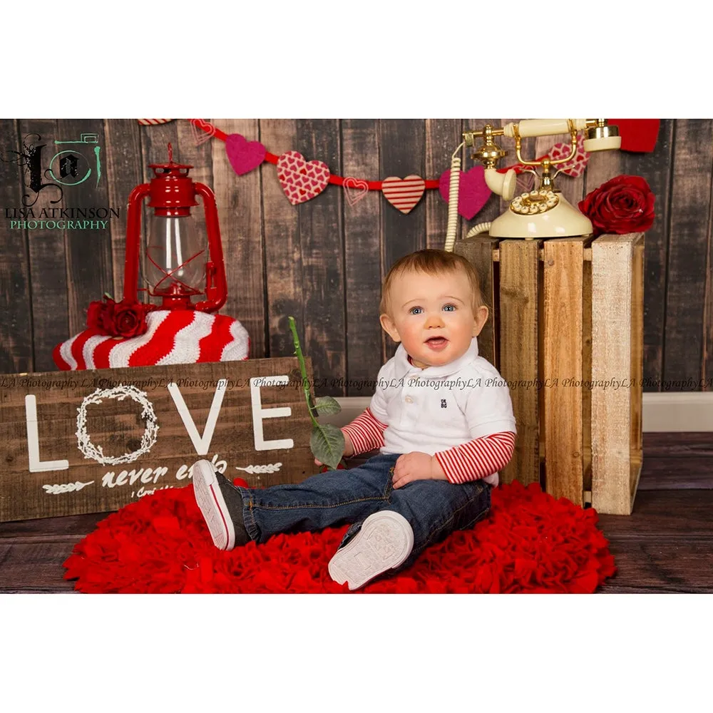 Worn Brown Planks Printed Backdrop