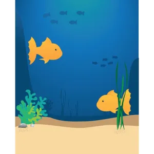 Yellow Fish Printed Backdrop