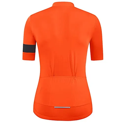 YKYW Women's Cycling Jerseys Summer Color Paneled Short Sleeves Milk Silk Fabric Breathable Quick-dry Orange